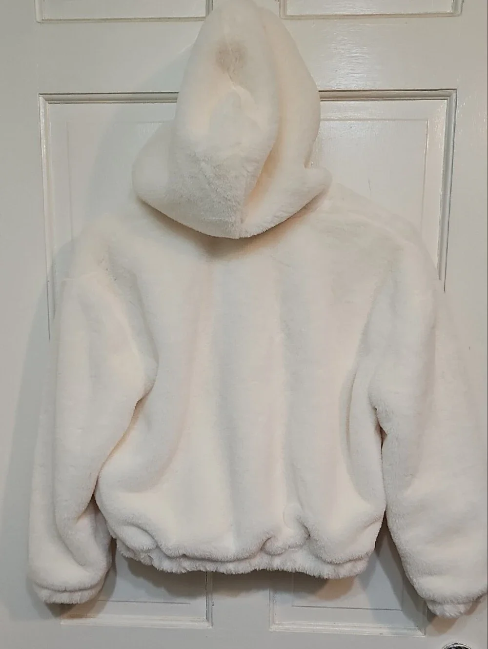art class Cream Faux-Fur Hooded Puffer Jacket for Kids